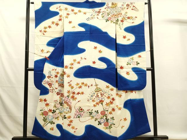 平和屋着物■豪華振袖 草花文 暈し染め 金彩 正絹 逸品 DABL0021qp