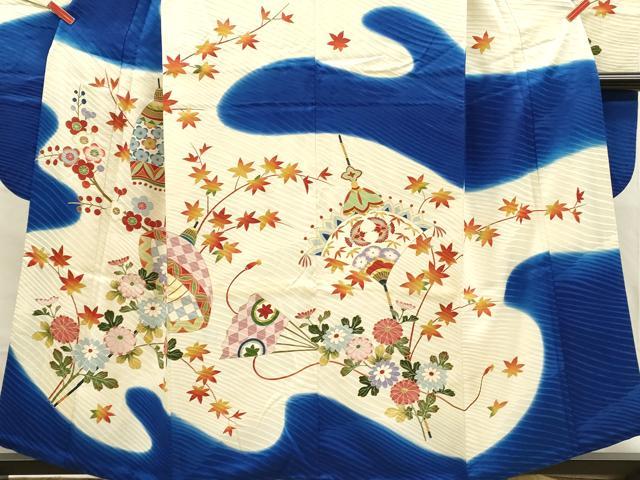 平和屋着物■豪華振袖 草花文 暈し染め 金彩 正絹 逸品 DABL0021qp