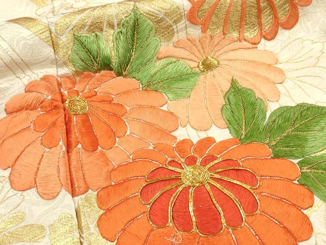 平和屋着物■豪華振袖 駒刺繍 絞り 雲取り草花文 金彩 やまと誂製 正絹 逸品 DABL0022qp