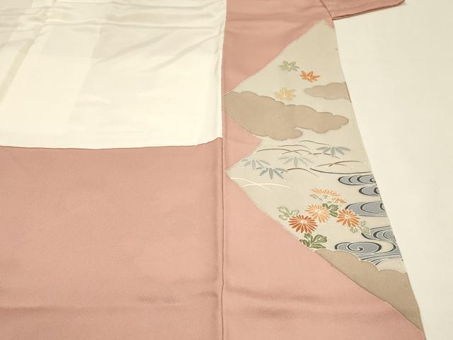 平和屋着物■豪華色留袖 刺繍 飛鶴花車文 金彩 正絹 逸品 DABL0031qp