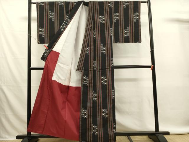 平和屋着物■上質な紬 抽象間道 正絹 逸品 DABL0072qp