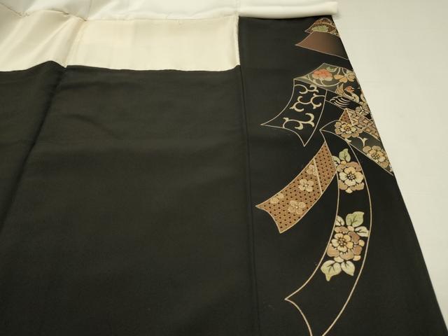 平和屋着物■豪華黒留袖 作家物 鬘帯文箱花鳥文 正倉院 金彩 正絹 逸品 DABL0075qp