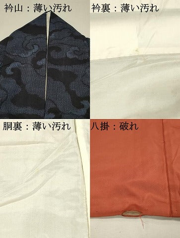 平和屋着物■上質な紬 唐草文 正絹 逸品 DABL0089qp