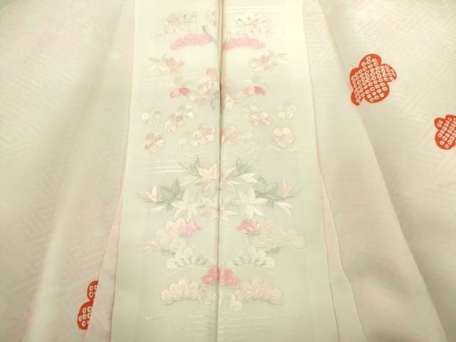 平和屋着物■長襦袢 無双仕立て 舞桜 鹿の子 暈し染め 半衿刺繍 洗える着物 DABL0528ya