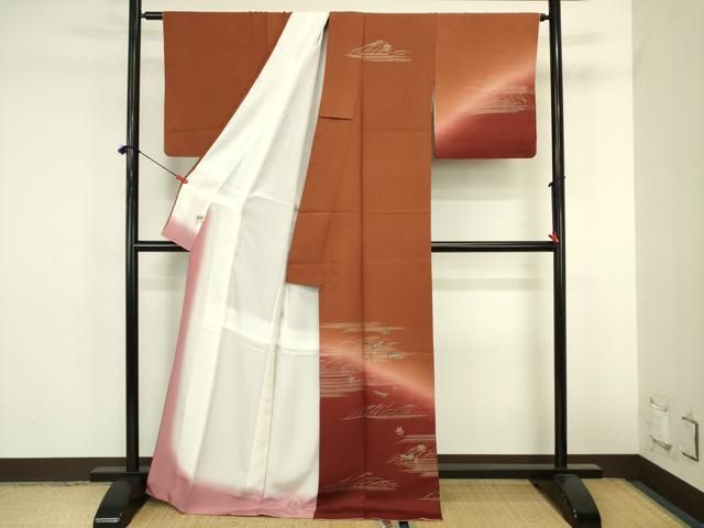 平和屋着物■訪問着 花舟文 暈し染め 金彩 まるやま扱い 正絹 逸品 DABL0539ya