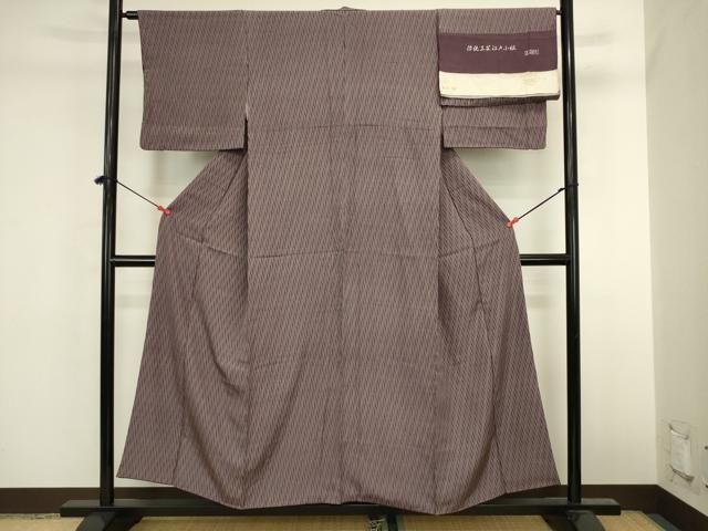 平和屋着物■江戸小紋 京染慶作 立涌文 反端付き 正絹 逸品 DABL0554ya
