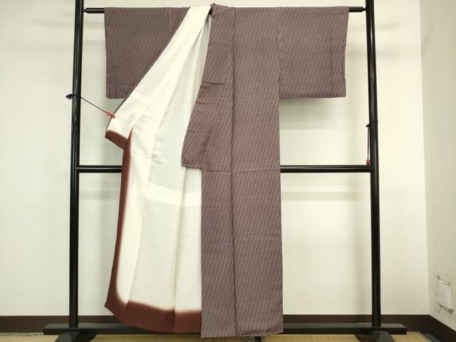 平和屋着物■江戸小紋 京染慶作 立涌文 反端付き 正絹 逸品 DABL0554ya