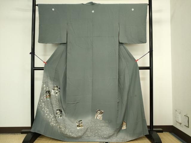 平和屋着物■豪華色留袖 作家物 色紙飛鶴松文 暈し染め 金銀彩 正絹 逸品 DABL0555ya