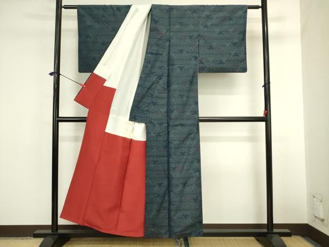 平和屋着物■本場大島紬 毘沙門亀甲 正絹 逸品 DABL0565ya