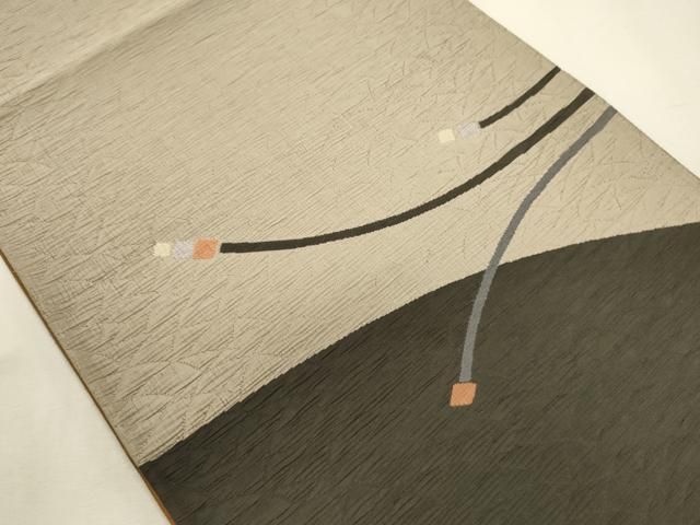 平和屋着物◎両面 太鼓柄袋帯 ふくれ織 抽象文様 正絹 逸品 DABL0582ya