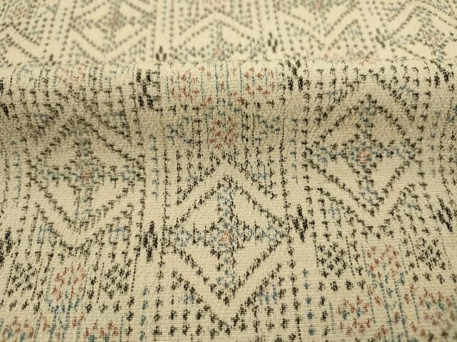 平和屋着物■上質なお召 幾何学文 正絹 逸品 DABL0648ya