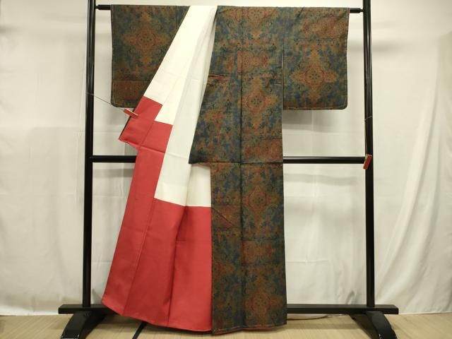平和屋着物■本場大島紬 7マルキ 更紗花文 正絹 逸品 未使用 DABL0653ya
