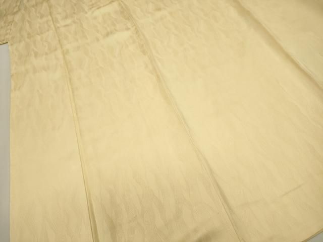 平和屋着物■上質な色無地 変わり縞地紋 蜂蜜色 正絹 逸品 DABL0655ya