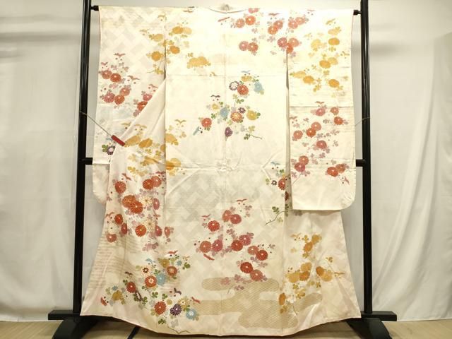 平和屋着物■豪華振袖 駒刺繍 草花文 金銀彩 正絹 逸品 DABL0669ya