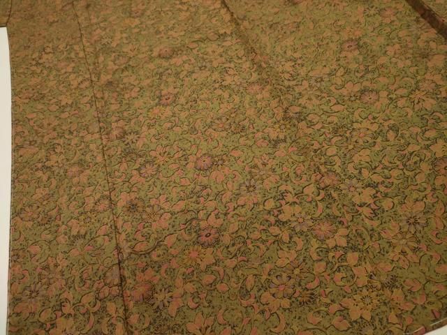 平和屋着物■上質な小紋 花唐草文 正絹 逸品 未使用 DABL0674ya