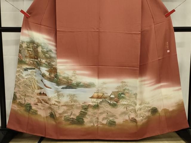 平和屋着物■豪華色留袖 作家物 人物風景文 暈し染め 金彩 正絹 逸品 DABL0687ya