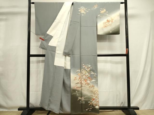 平和屋着物■訪問着 源氏車花文 暈し染め 金彩 正絹 逸品 DABL0695ya