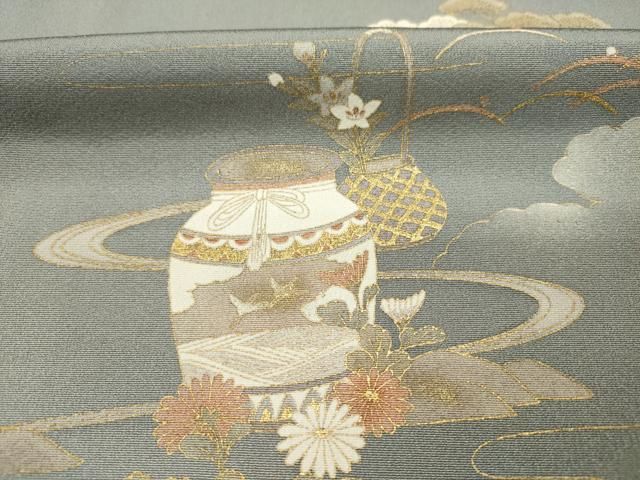 平和屋着物■訪問着 源氏車花文 暈し染め 金彩 正絹 逸品 DABL0695ya
