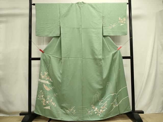 平和屋着物■訪問着 作家物 風景花文 正絹 逸品 DABL0697ya