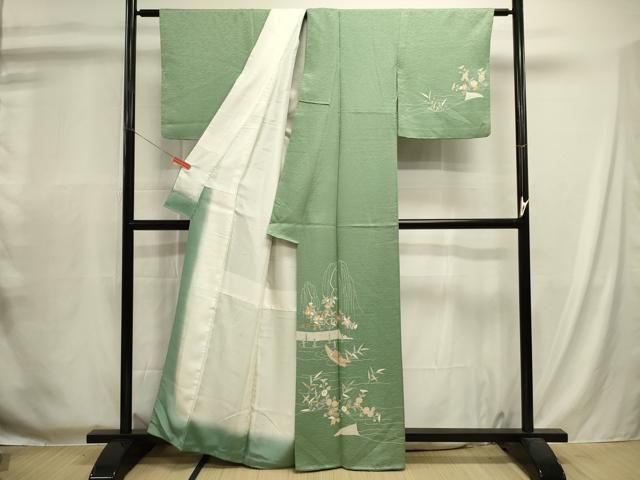 平和屋着物■訪問着 作家物 風景花文 正絹 逸品 DABL0697ya