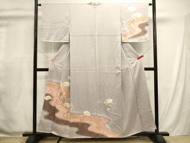 平和屋着物■訪問着 絞り 刺繍 地紙花文 金彩 正絹 逸品 未使用 DABL0699ya