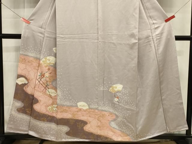 平和屋着物■訪問着 絞り 刺繍 地紙花文 金彩 正絹 逸品 未使用 DABL0699ya