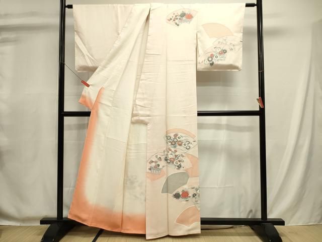 平和屋着物■訪問着 刺繍 地紙花文 鹿の子 正絹 逸品 未使用 DABL0703ya