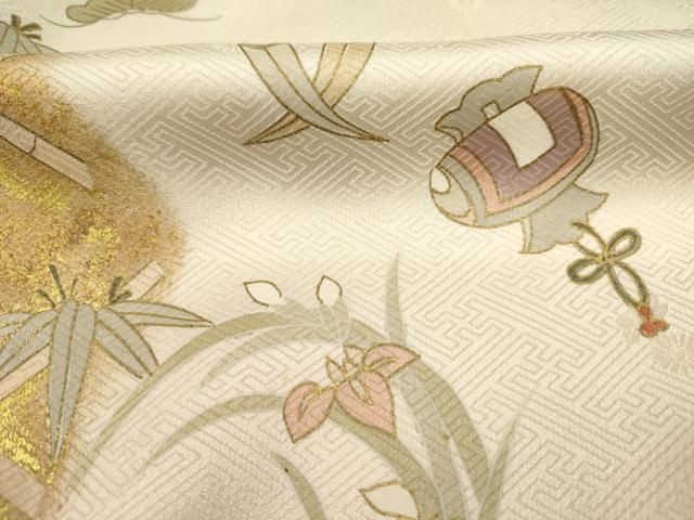 平和屋着物■訪問着 花蝶文 金彩 正絹 逸品 DABL0708ya