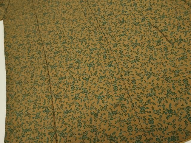 平和屋着物■上質な小紋 花唐草文 鬼しぼ縮緬 正絹 逸品 DABL0716ya