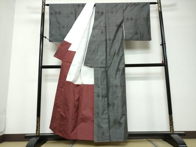 平和屋着物●本場大島紬 9マルキ 抽象文様 正絹 逸品 未使用 DABL1010ud