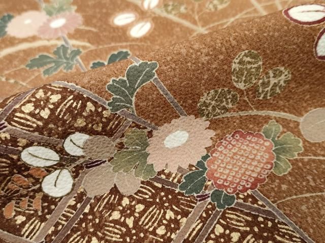 平和屋着物●訪問着 枝花文 暈し染め 金彩 正絹 逸品 DABL1011ud