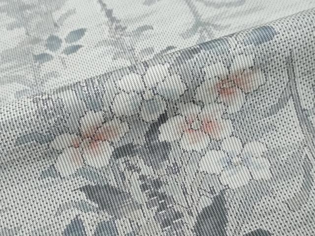 平和屋着物●本場大島紬 白大島 7マルキ 総絣 草花文 正絹 逸品 未使用 DABL1019ud