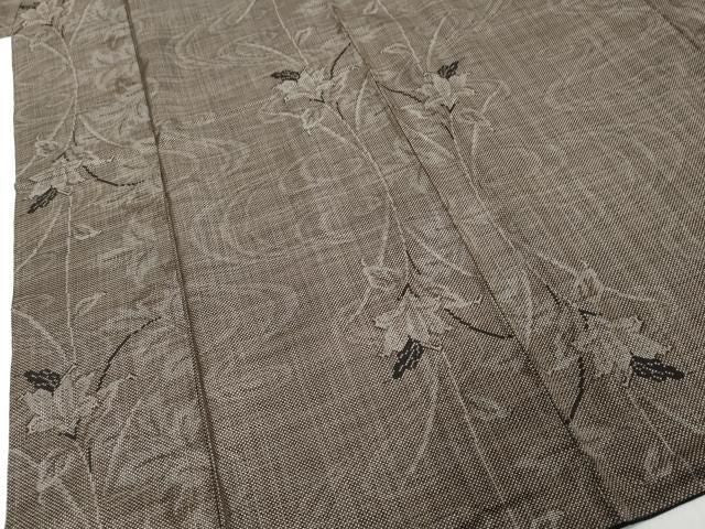 平和屋着物●本場大島紬 7マルキ 流水草花文 正絹 逸品 DABL1022ud