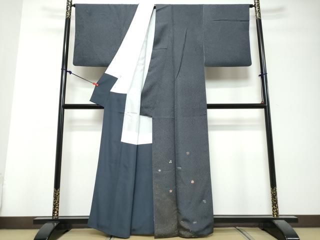 平和屋着物●訪問着 刺繍 草花文 金彩 正絹 逸品 DABL1023ud