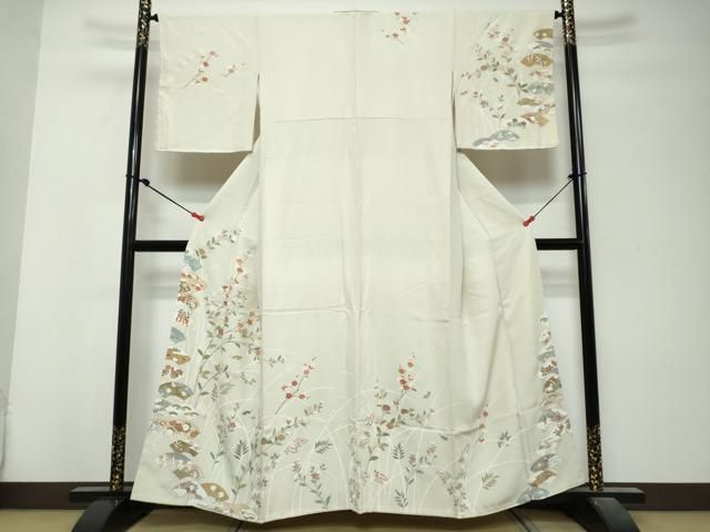 平和屋着物●訪問着 扇面草花文 金彩 高島屋扱い 正絹 逸品 DABL1024ud