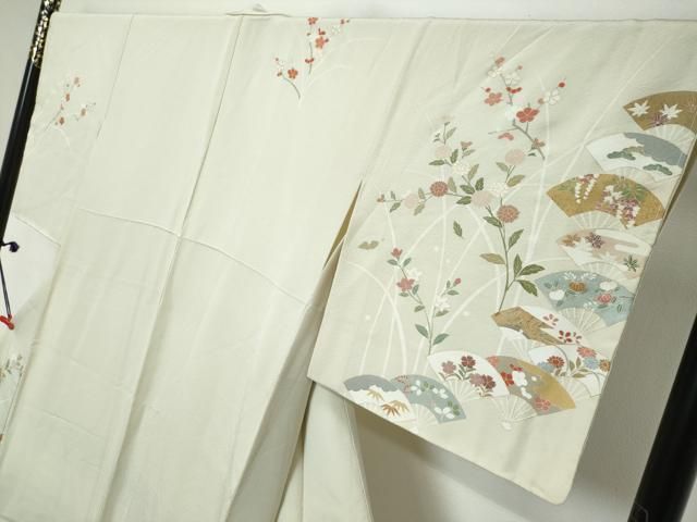 平和屋着物●訪問着 扇面草花文 金彩 高島屋扱い 正絹 逸品 DABL1024ud