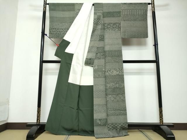 平和屋着物●小森谷輝二 江戸小紋 百柄 横段吉祥文 正絹 逸品 未使用 DABL1026ud