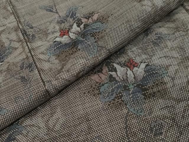 平和屋着物●本場大島紬 9マルキ 枝花文 正絹 逸品 未使用 DABL1035ud