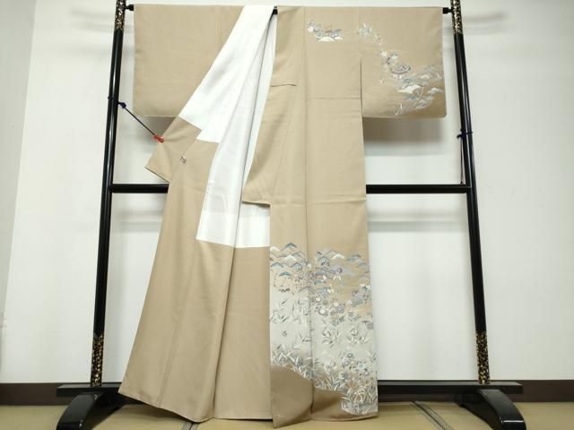平和屋着物●訪問着 友禅 風景花鳥文 暈し染め 正絹 逸品 未使用 DABL1037ud