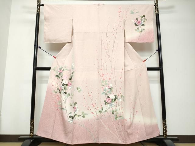 平和屋着物●訪問着 友禅 作家物 枝花文 暈し染め 正絹 逸品 DABL1040ud