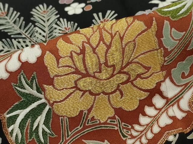 平和屋着物●豪華黒留袖 駒刺繍 宝尽くし飛鶴花文 金彩 正絹 逸品 DABL1047ud