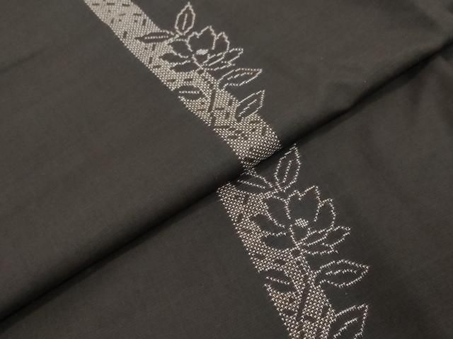平和屋着物●本場大島紬 9マルキ 草花間道 正絹 逸品 未使用 DABL1052ud