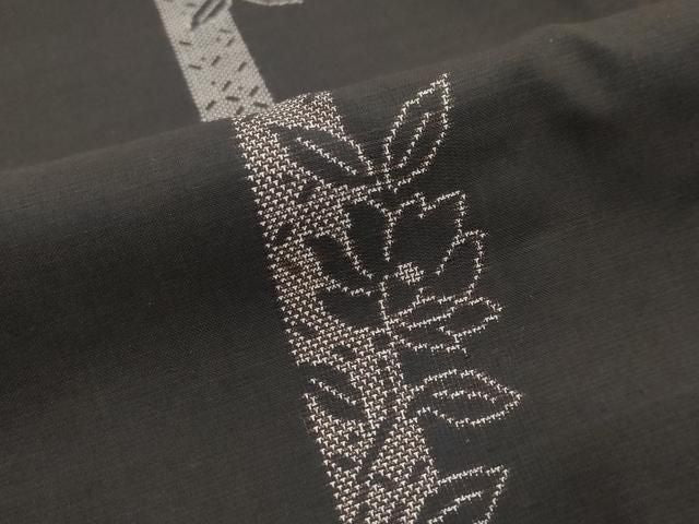 平和屋着物●本場大島紬 9マルキ 草花間道 正絹 逸品 未使用 DABL1052ud