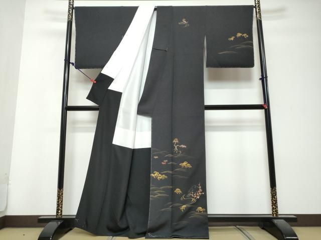 平和屋着物●訪問着 刺繍 流水花文 正絹 逸品 未使用 DABL1055ud