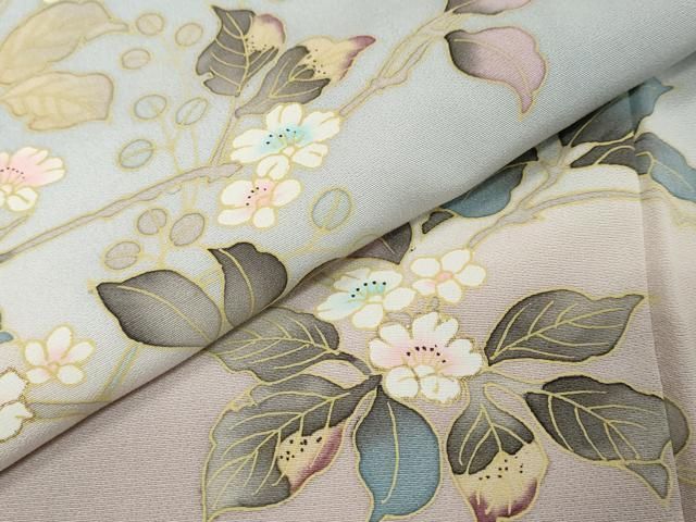 平和屋着物●訪問着 枝花文 暈し染め 正絹 逸品 DABL1058ud