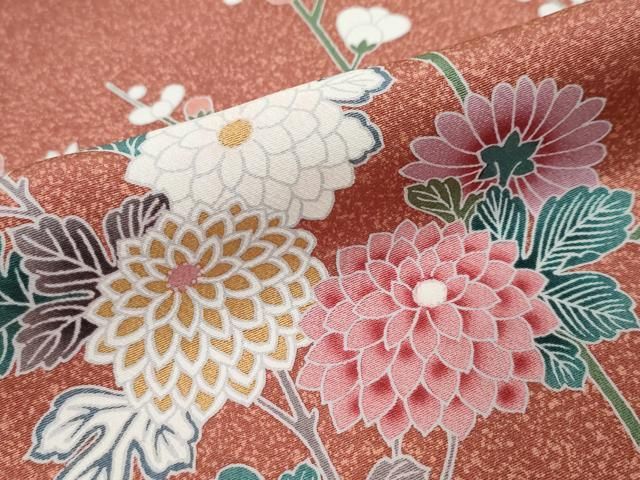 平和屋着物●訪問着 友禅 草花文 暈し染め 正絹 逸品 DABL1059ud