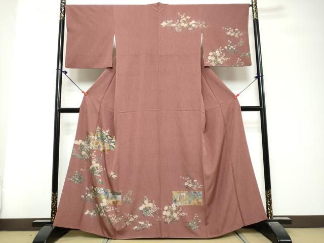 平和屋着物●訪問着 人物風景草花文 金彩 高島屋扱い 正絹 逸品 DABL1063ud