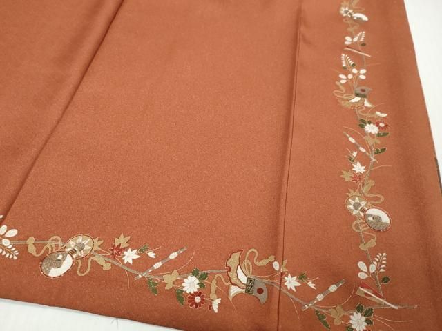 平和屋着物●訪問着 駒刺繍 鼓草花文 金彩 正絹 逸品 DABL1064ud