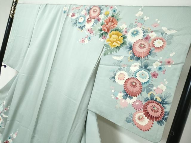 平和屋着物●訪問着 友禅 花鳥文 ロング丈 正絹 逸品 DABL1067ud