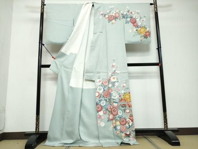 平和屋着物●訪問着 友禅 花鳥文 ロング丈 正絹 逸品 DABL1067ud